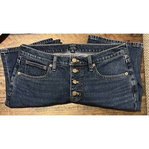 J Crew Mid Rise Flare Crop Button Fly Jeans Women’s Size 28